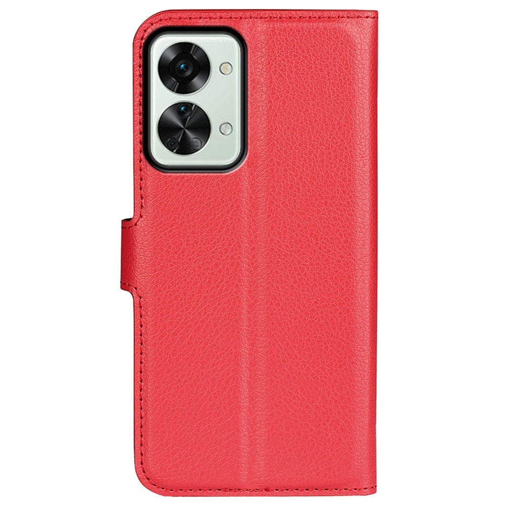 EIDERWOOD OnePlus Nord 2T (5G) Konstläder Flip Fodral m. Korthållare & Ställfunktion - Röd