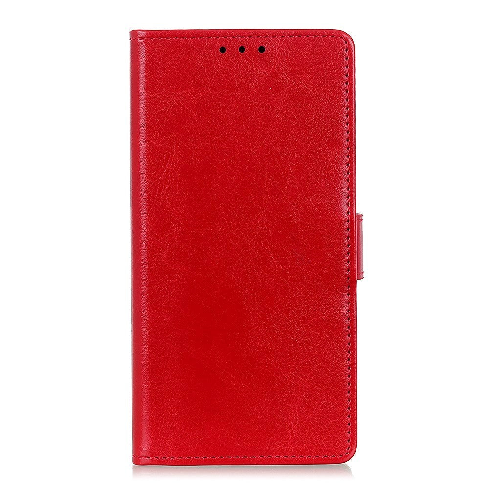 Nokia 1.3 Classic Leather Flip Case m. Stand & korthållare - röd