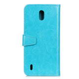 Nokia 1.3 Classic Leather Flip Case m. Stand & Card Holder - Cyan