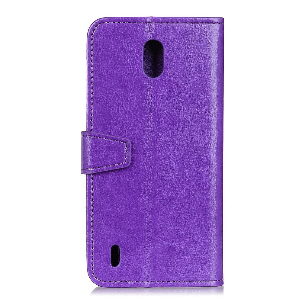 Nokia 1.3 Classic Leather Flip Case m. Stand & Card Holder - Purple