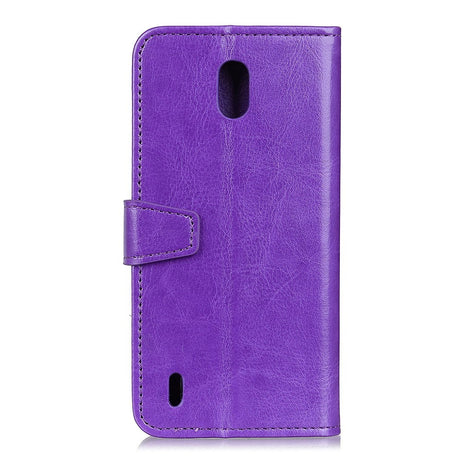 Nokia 1.3 Classic Leather Flip Case m. Stand & Card Holder - Purple