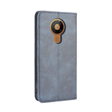 Nokia 5.3 Retro Leather Wallet Case - Blue