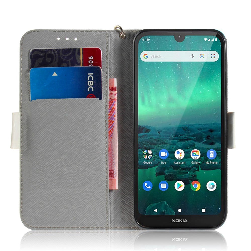 Nokia 1.3 Ljus spot läder flip Fodral - söt katt