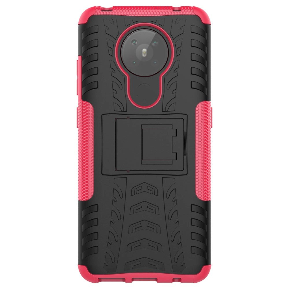 Nokia 5.3 Cool Tire Tough Case m. Stand - Svart / rosa