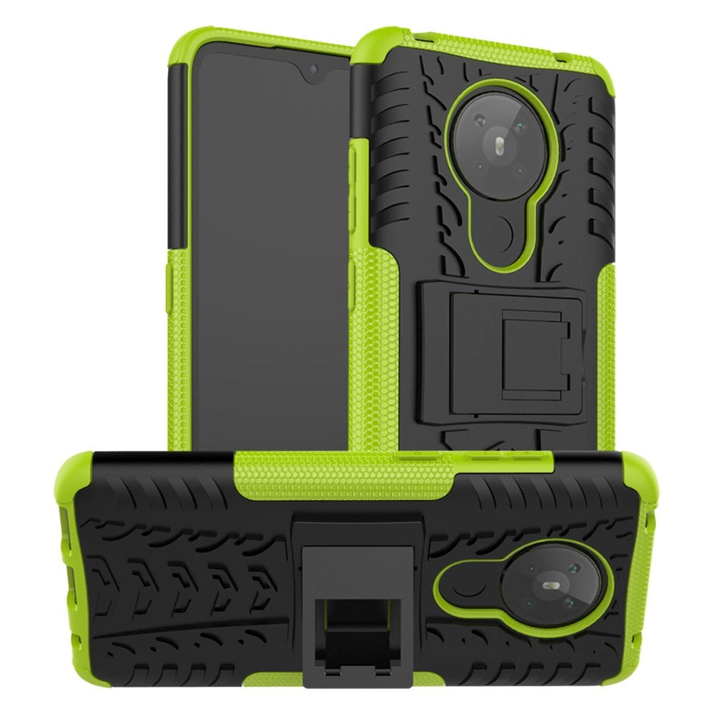 Nokia 5.3 Cool Tire Tough Case m. Stand - Svart / grönt