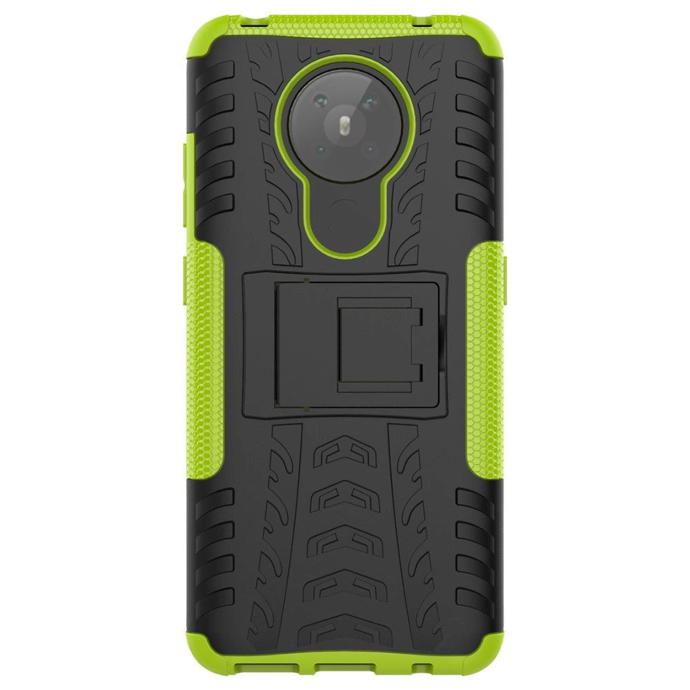 Nokia 5.3 Cool Tire Tough Case m. Stand - Svart / grönt