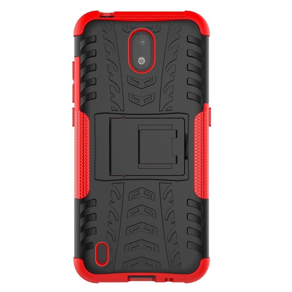 Nokia 1.3 Cool Tire Tough Case m. Stand - Svart / röd