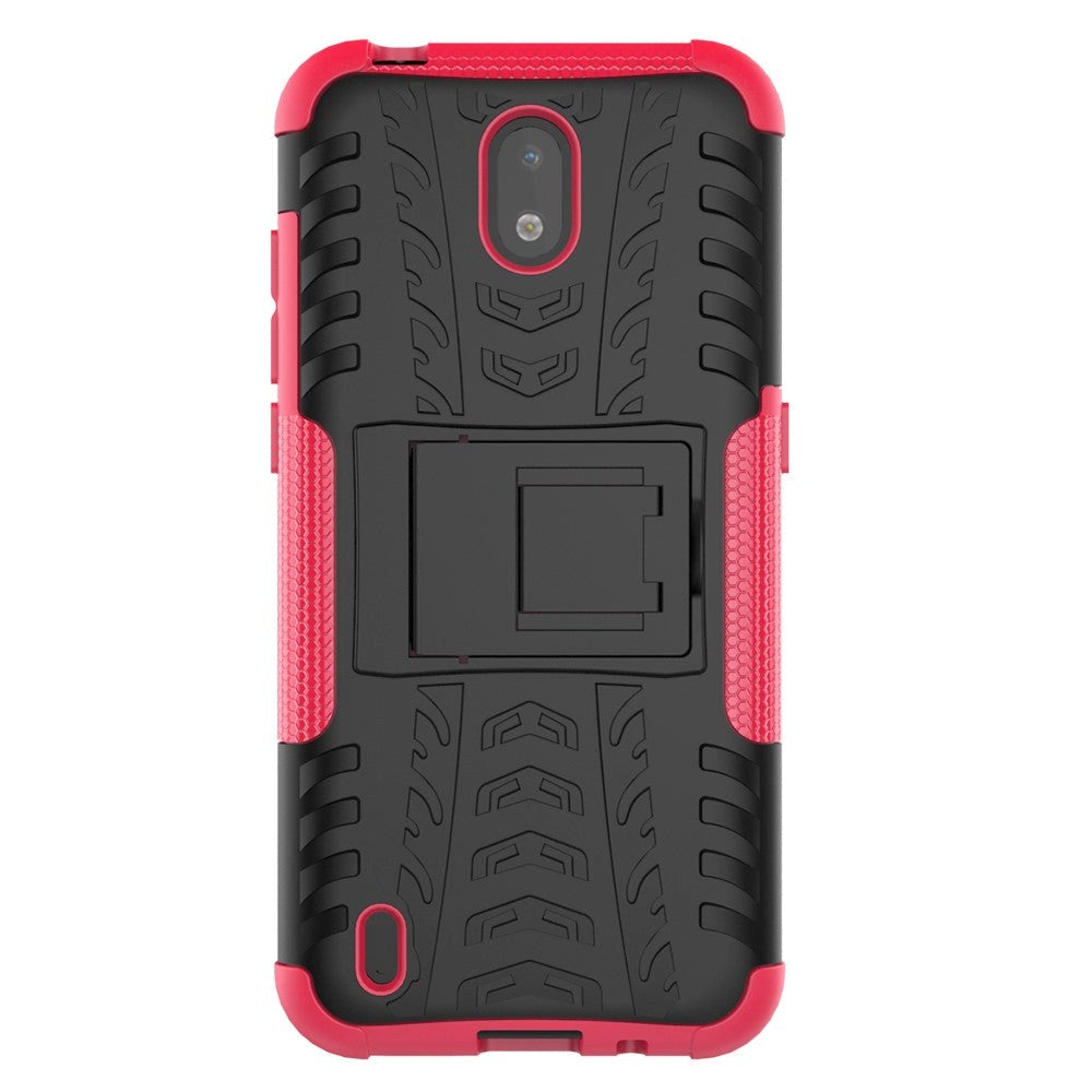 Nokia 1.3 Cool Tire Tough Case m. Stand - Svart / rosa