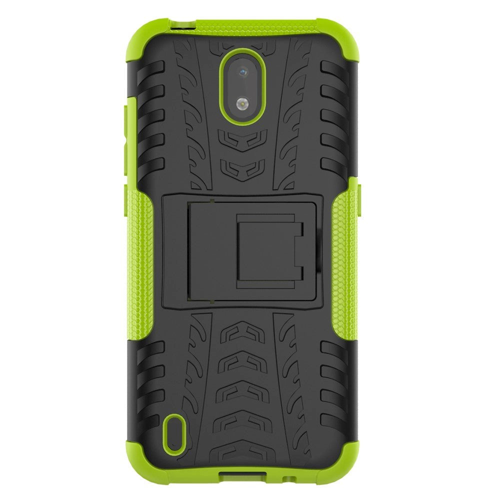 Nokia 1.3 Cool Tire Tough Case m. Stand - Svart / grönt