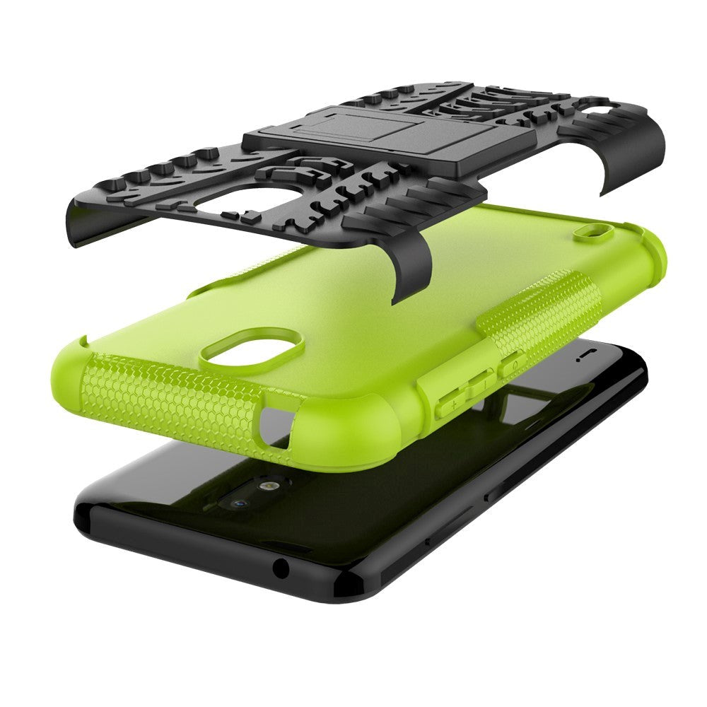 Nokia 1.3 Cool Tire Tough Case m. Stand - Svart / grönt