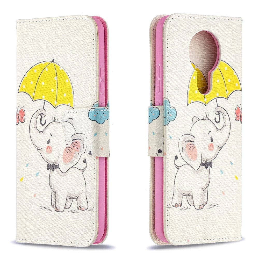 Nokia 3.4 Wallet Case - Elefant med paraply