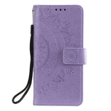 Nokia 2.4 Läderplånbok - Mandala Mönster Purple