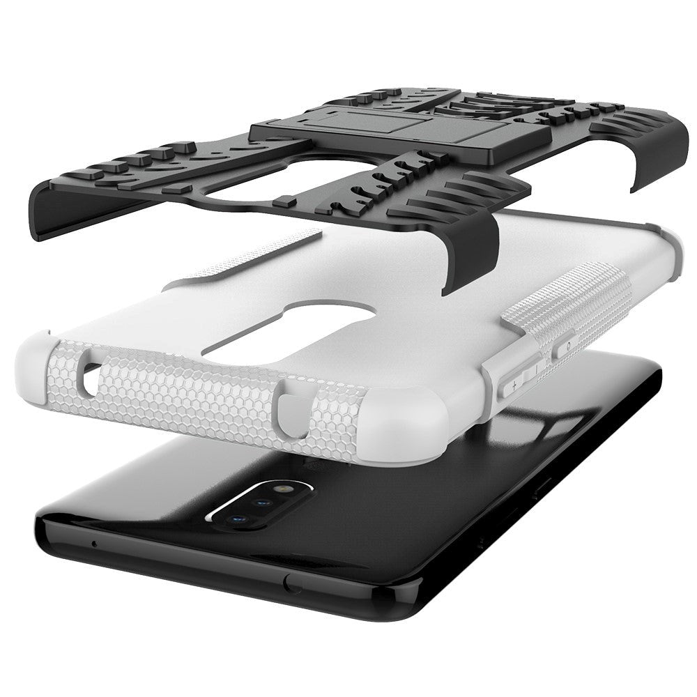 Nokia 2.4 Hybrid Tough Case m. Stativfunktion - Svart / Vit