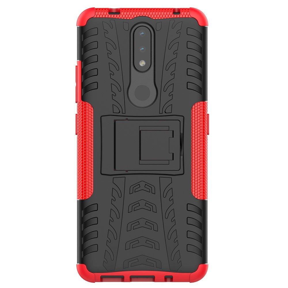 Nokia 2.4 Hybrid Tough Case m. Stativfunktion - Svart / röd