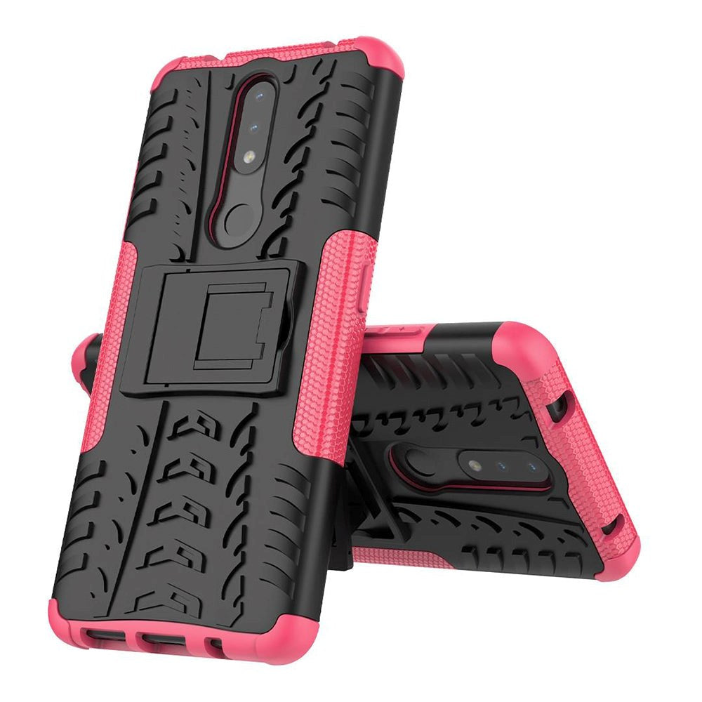 Nokia 2.4 Hybrid Tough Case m. Stativfunktion - Svart / rosa