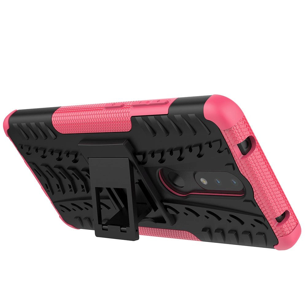 Nokia 2.4 Hybrid Tough Case m. Stativfunktion - Svart / rosa