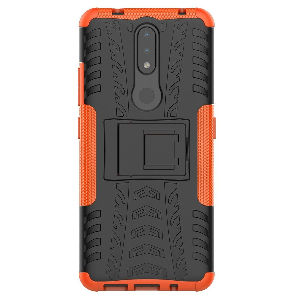 Nokia 2.4 Hybrid Tough Case m. Stativfunktion - Svart / orange