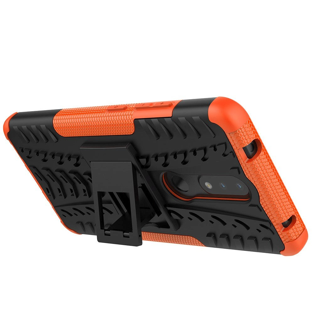 Nokia 2.4 Hybrid Tough Case m. Stativfunktion - Svart / orange