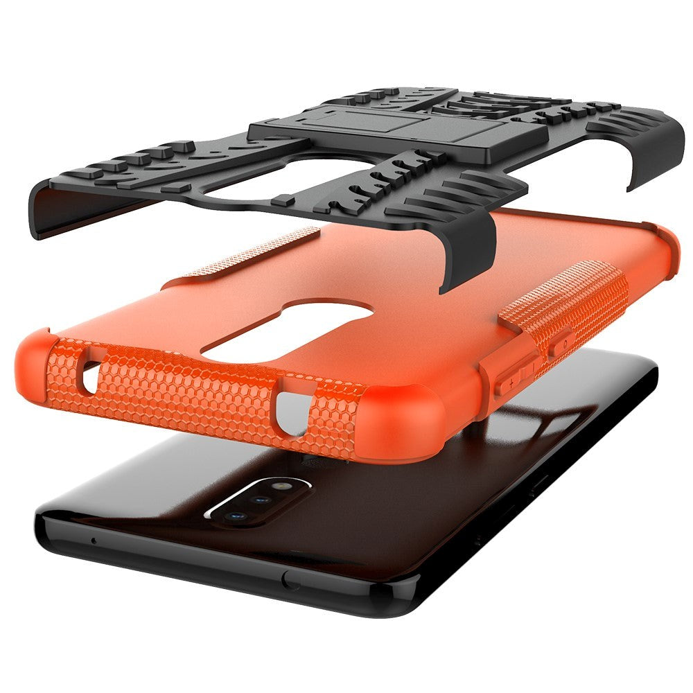 Nokia 2.4 Hybrid Tough Case m. Stativfunktion - Svart / orange