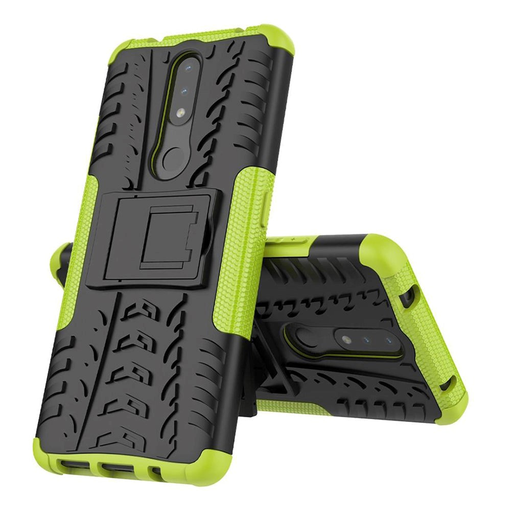 Nokia 2.4 Hybrid Tough Case m. Stativfunktion - Svart / grön