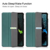 Nokia t20 tri-fold flip case m. wake up/sleep-funktion - mörkgrön