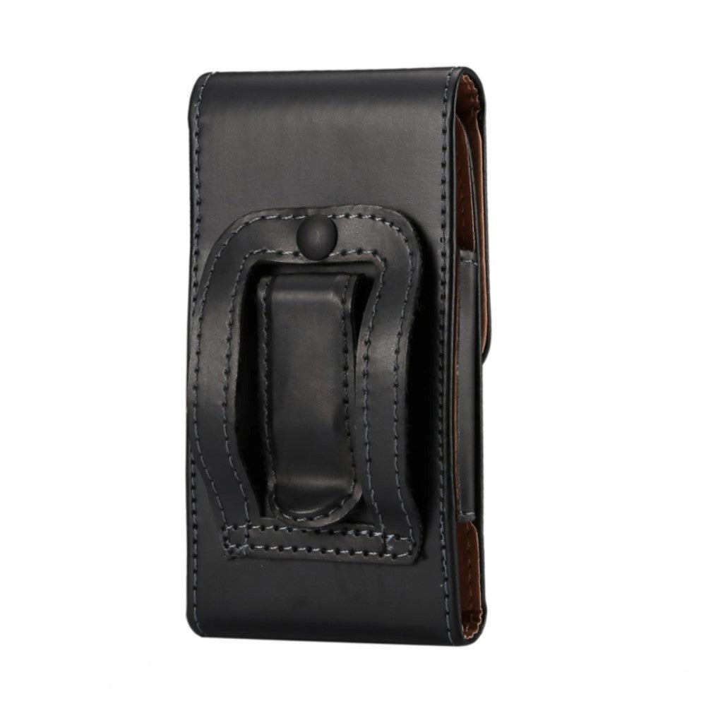 Universal Soft Pouch Leather Flip Case for Smartphones Black - (Max. Telefon: 165 x 83 x 18 mm)