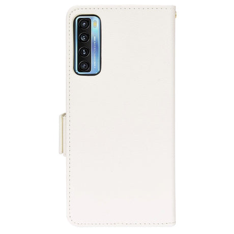 TCL 20L Ultra Litchi Leather Wallet Case - White