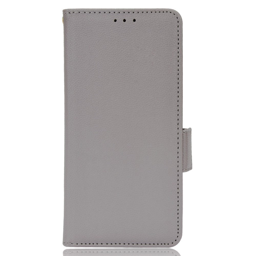 TCL 20L Ultra Litchi Leather Wallet Case - Grey