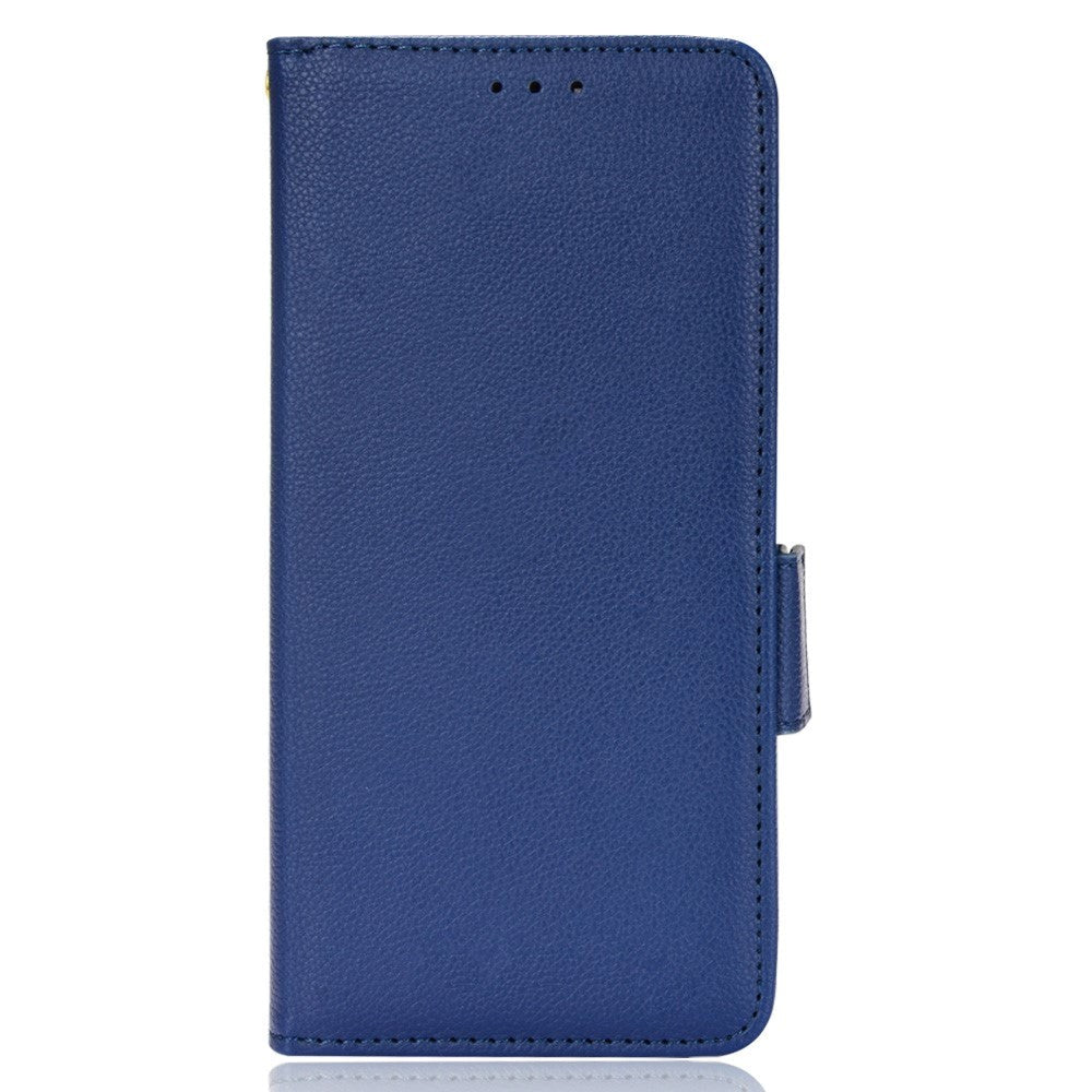 TCL 20L Ultra Litchi Leather Wallet Case - Blue