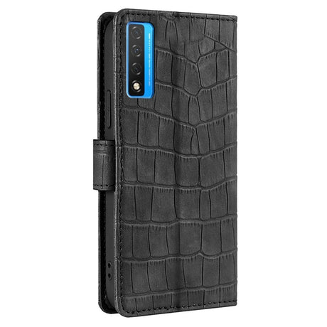 TCL 20L Crocodile Leather Wallet Case - Svart