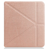 Kobo Libra 2 Origami Konstläder Fodral - Rose Gold