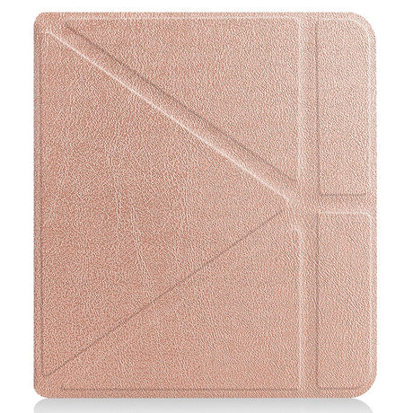 Kobo Libra 2 Origami Konstläder Fodral - Rose Gold