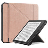 Kobo Libra 2 Origami Konstläder Fodral - Rose Gold