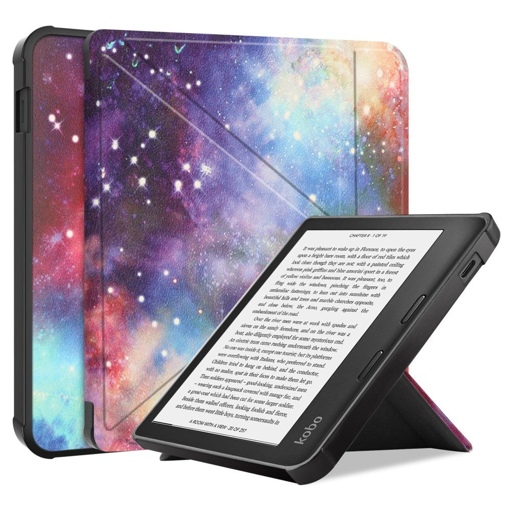 Kobo Libra 2 Origami Konstläder Fodral - Galaxy