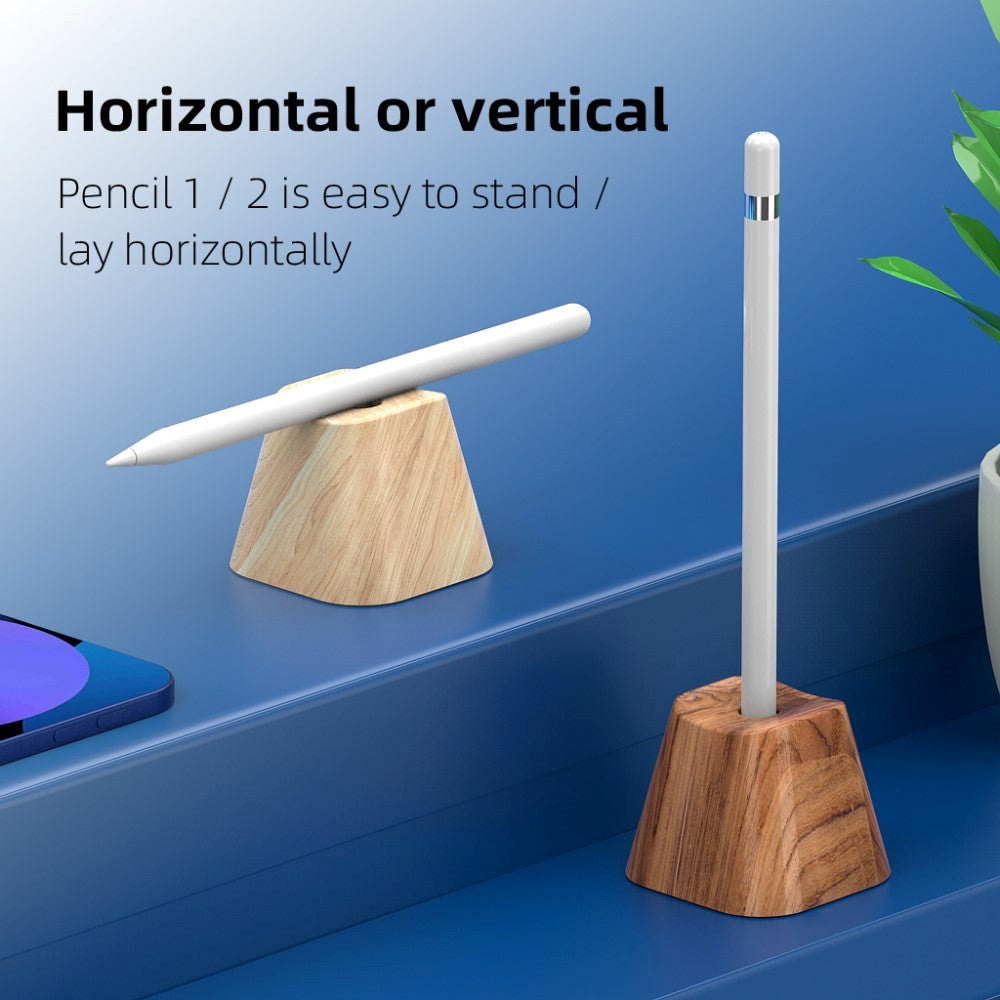 Apple Pencil 1 & 2 Træ Holder - Mørkt Træ