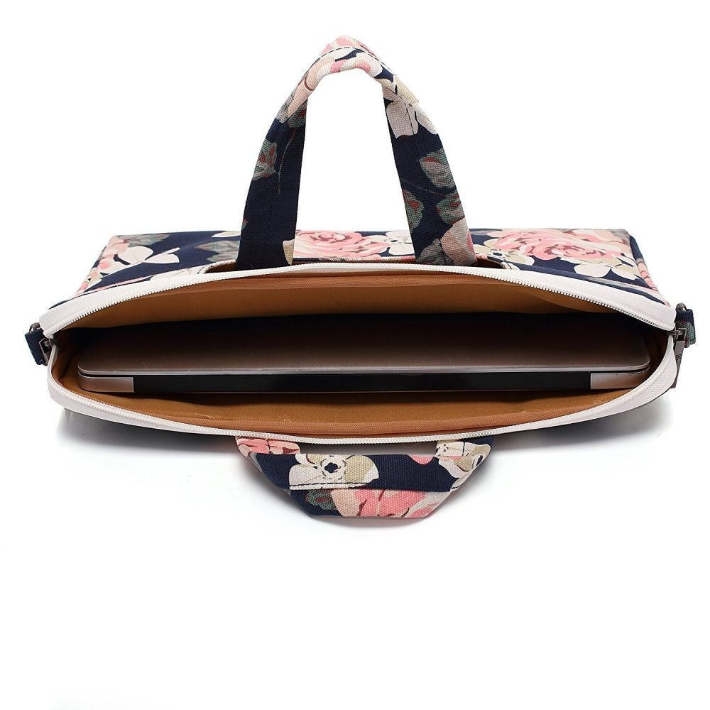 MacBook 15" / Laptop 15.6" Canvaslife Briefcase Väska - Navy Rose