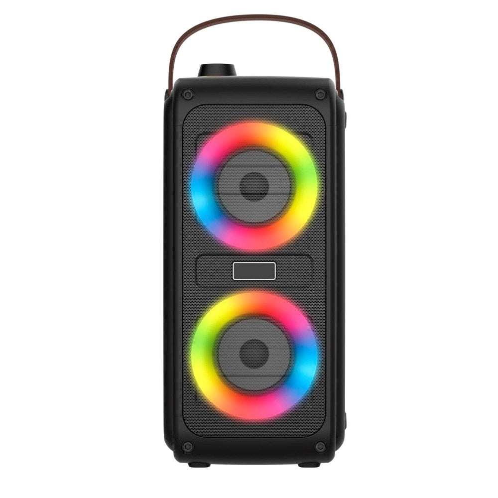 Denver Trådlös Bluetooth Högtalare med Dynamiskt Ljus & Handtag - Svart / Brun