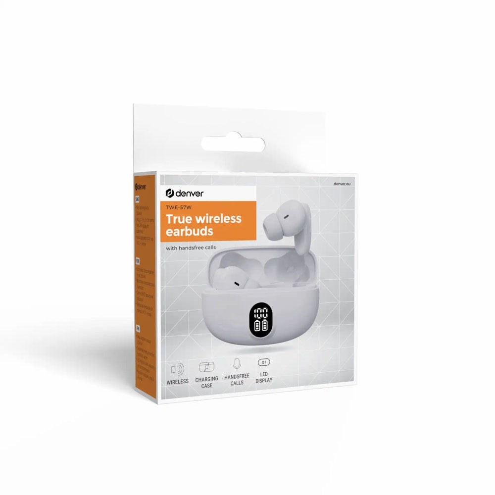 Denver TWE-57W True Wireless Bluetooth In-Ear Hörlurar - Vit