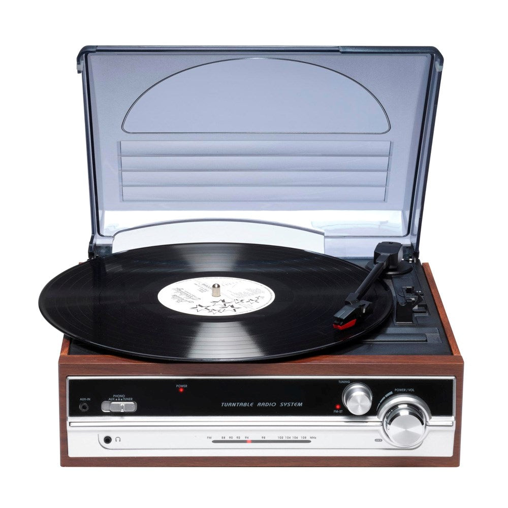 Denver VPR-190MK3 Skivspelare med 2 x 15W Inbyggda Högtalare & FM-radio - Brun