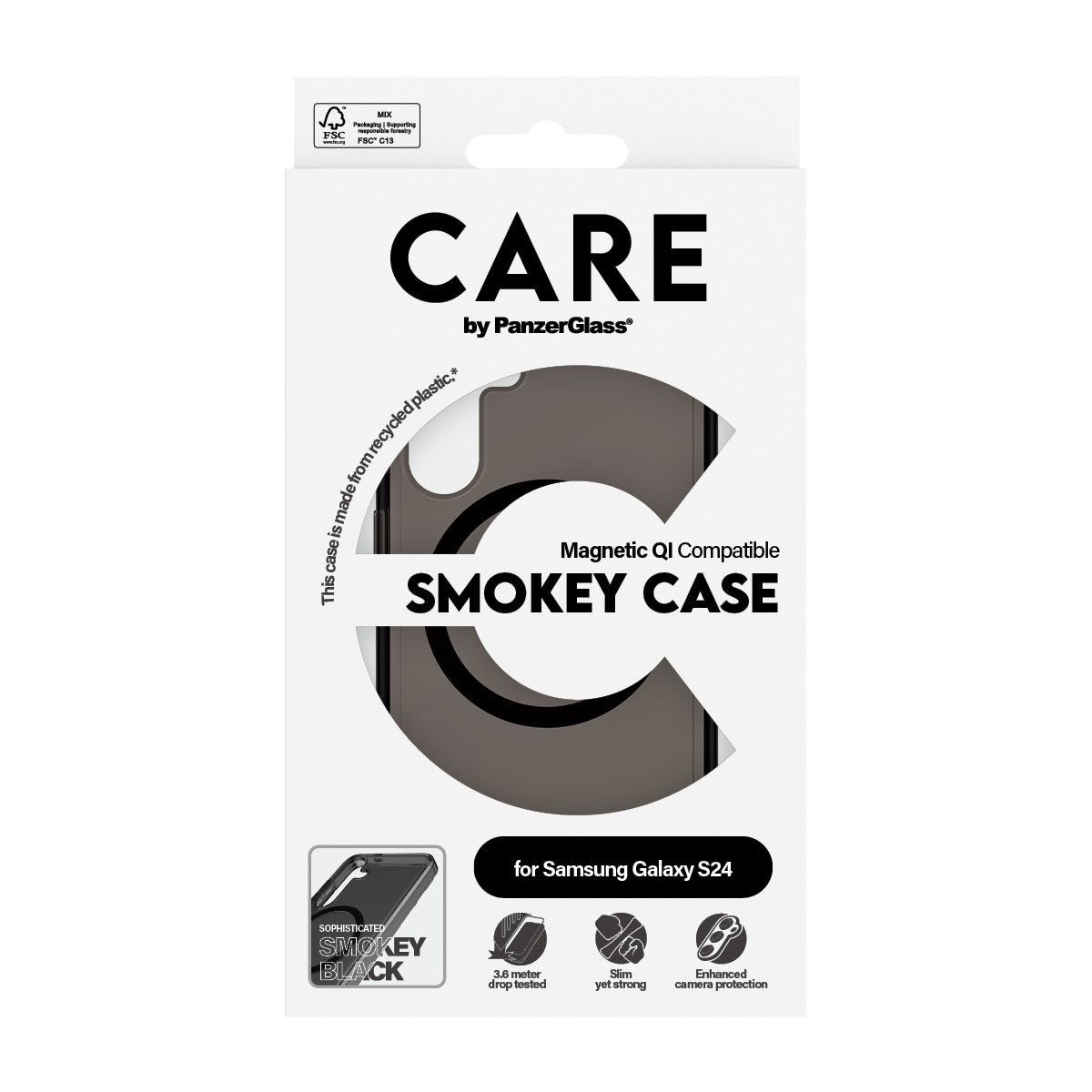 CARE by PanzerGlass Samsung Galaxy S24 FLAGSHIP Urban Combat Skal - MagSafe Kompatibel - Smokey / Black