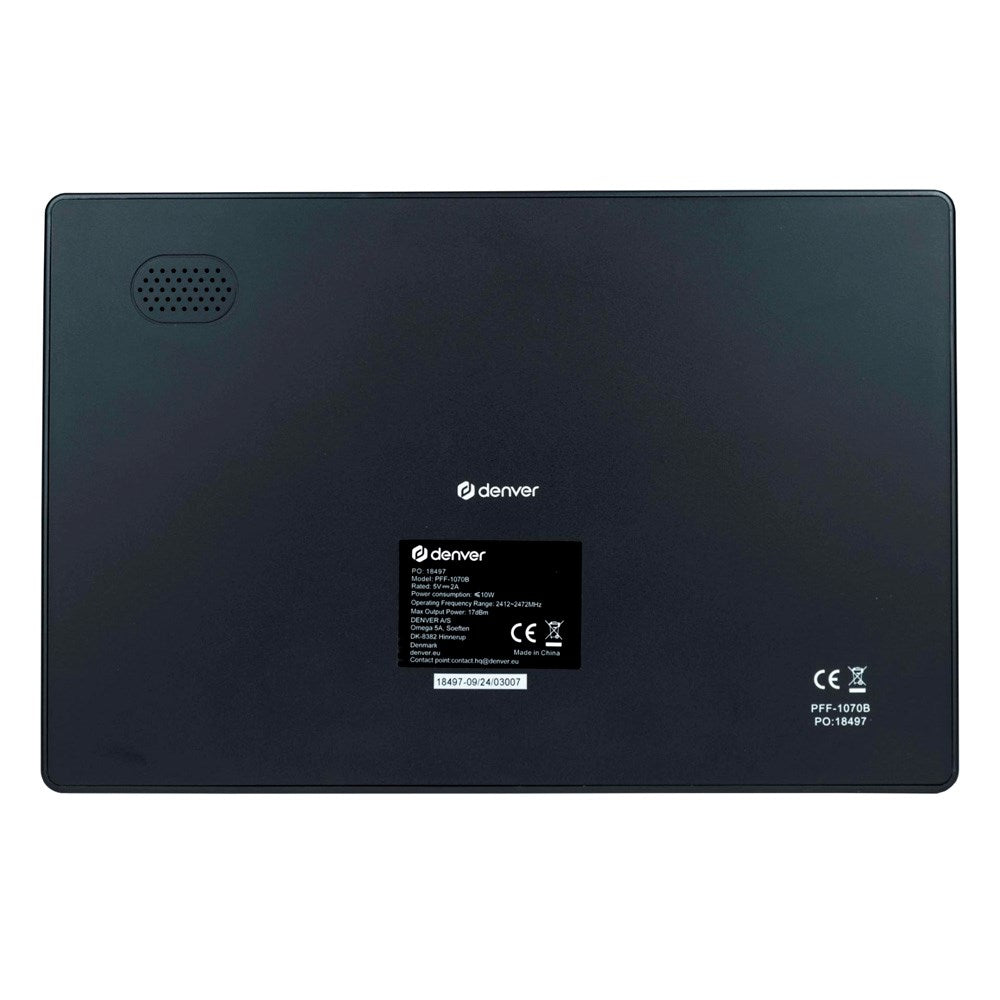 Denver Digital WiFi Fotoram m. Uppladdningsbar Batteri - Frameo Fotosoftware - Svart