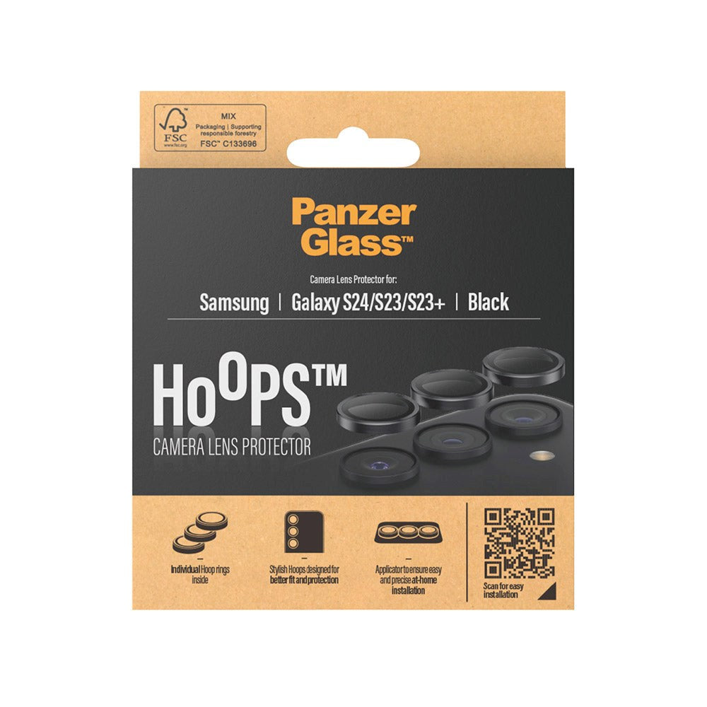 Samsung Galaxy S24 / S23 / S23+ (Plus) PanzerGlass Hoops - Kameraskydd - Transsparent / Svart