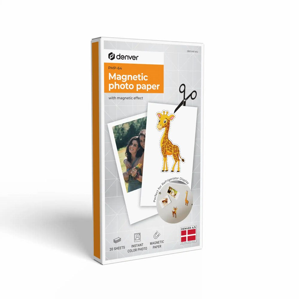 Denver PMP-64 Magnetiskt Fotopapper för MCP-6010 Bluetooth Skrivare - 20 st - Vit