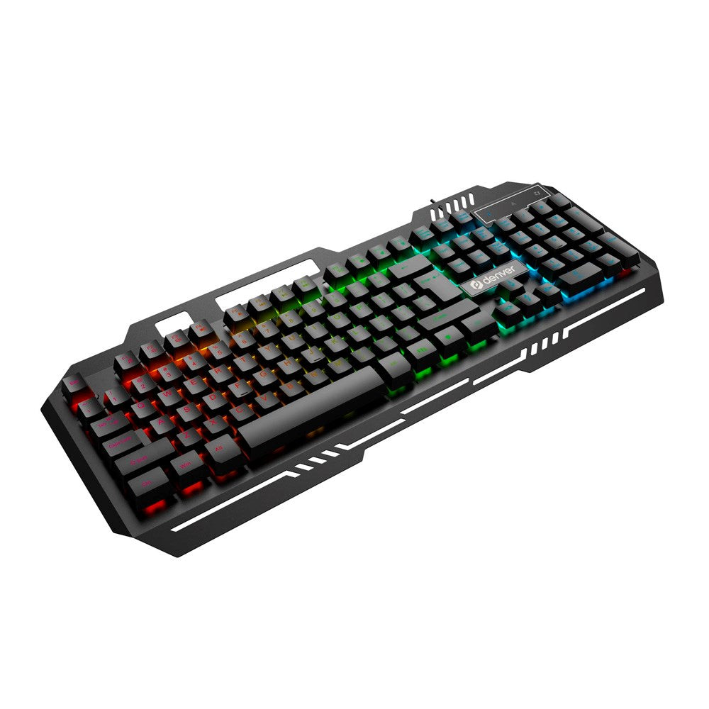Denver GKB-231 Gamingtangentbord med USB-Kabel & RGB-Ljus - Nordisk layout - Svart