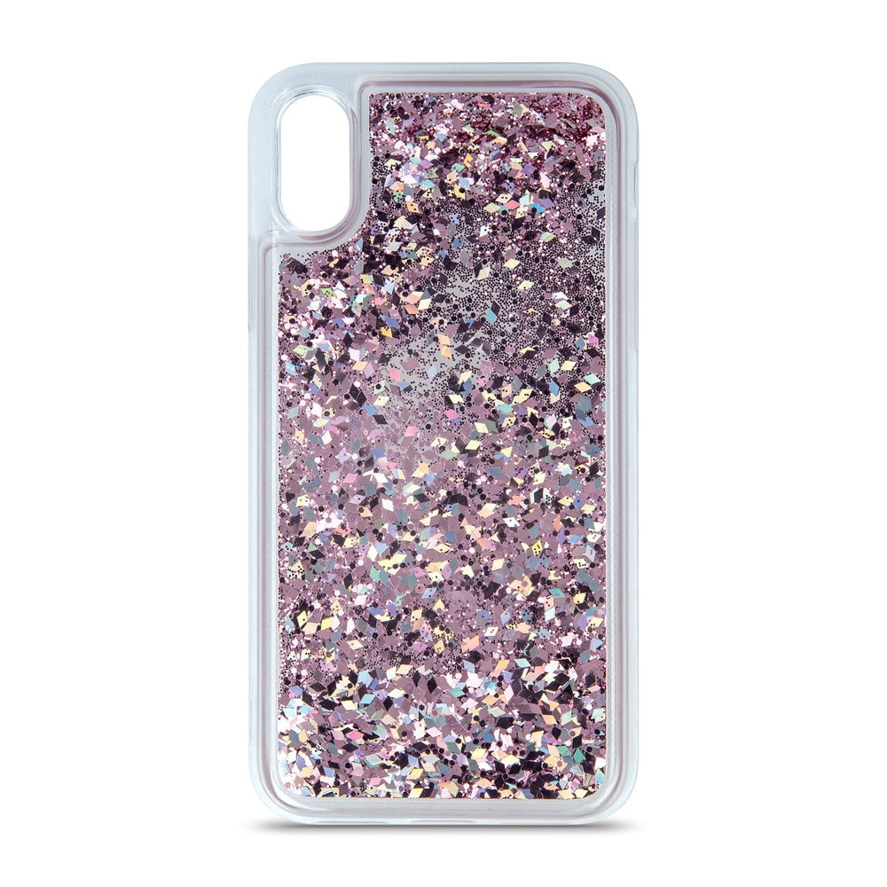 Samsung Galaxy S23 Genomskinlig Glitter Plast Skal - Rosa