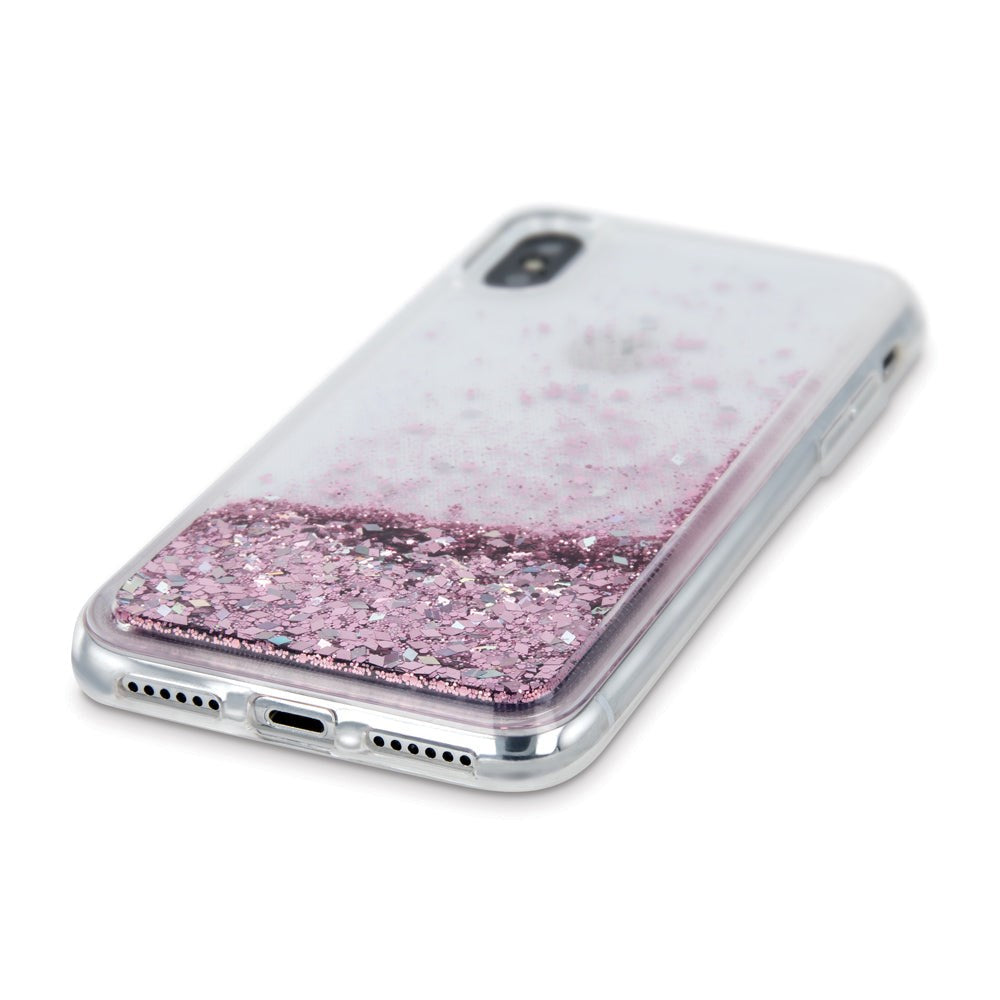 Samsung Galaxy S23 Genomskinlig Glitter Plast Skal - Rosa