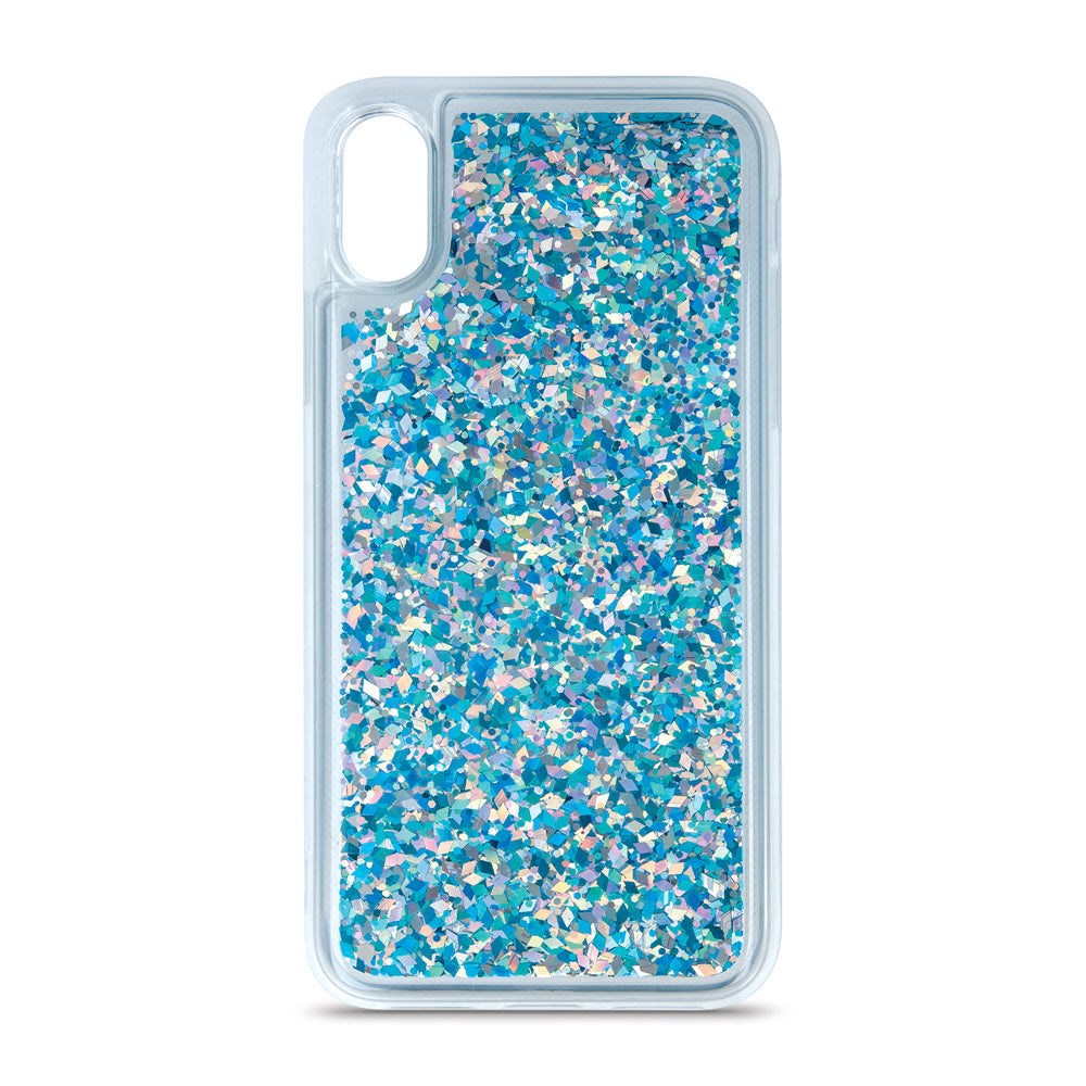 Samsung Galaxy S23 Genomskinlig Glitter Plast Skal - Blå