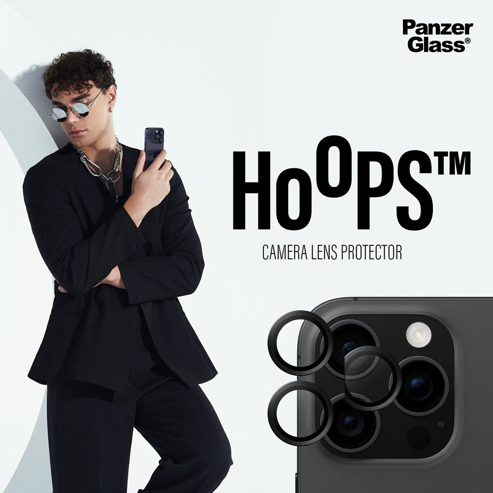 iPhone 16 Pro / 16 Pro Max PanzerGlass Hoops - Kameraskydd - Genomskinlig / Svart