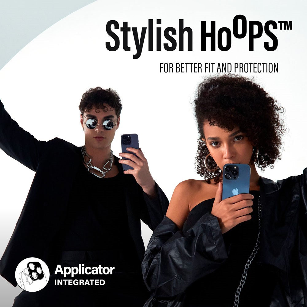 iPhone 16 Pro / 16 Pro Max PanzerGlass Hoops - Kameraskydd - Genomskinlig / Svart