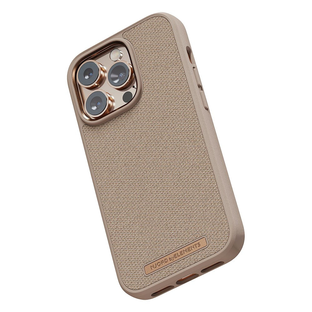 iPhone 14 Pro Njord byELEMENTS Skal Textil - Just / Rose Gold